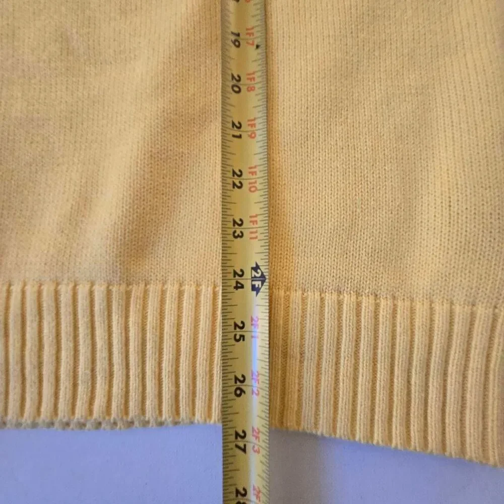 Polo Ralph Lauren Mens Quarter Zip Cotton Mock Neck Sweater Yellow Size Large